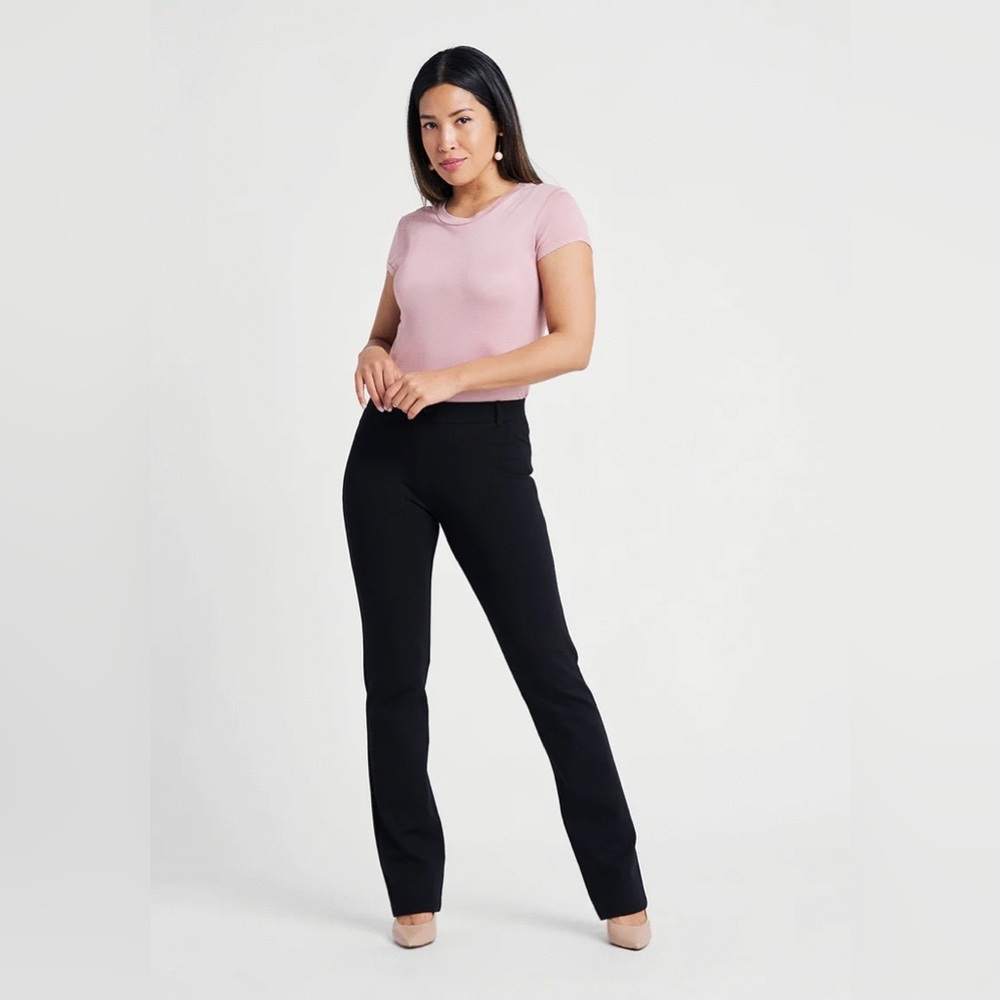 Betabrand Straight-Leg Classic Dress Pant Yoga Pant Black Size XXLP